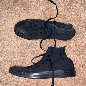 All Black high top Converse
